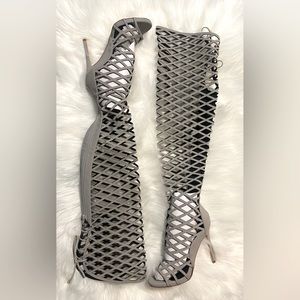 Olivia Jaymes Gladiator Stilettos Grey size 8